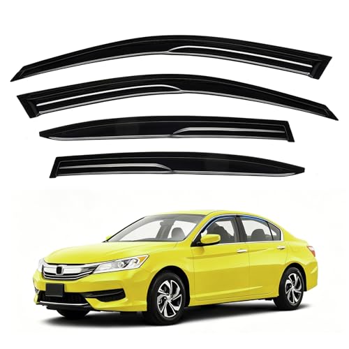 Image of Accord Rain Guards - Window Visors for Honda Accord 2008-2017, Out-Channel Side Window Rain Guards for Accord Accessories, 4PCS, Black, Car Accessories