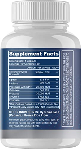 Peak Biome: Bowel Guard - Plant-Based Active Digestive Enzyme Supplements With Probiotics - Probiotic Digestion Aid - For Bloating And Gas - 30-Day Supply - Paleo - Keto - 60 Ct #TOP1