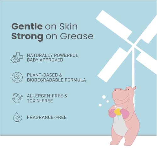 Image of Windmill baby Natural Bottle Cleaning Liquid, Fragrance Free, USDA Certified, Allergen Free, for Milk Feeding Bottles, Teats, Pump Parts & more - Pack of 3 (450ml each)