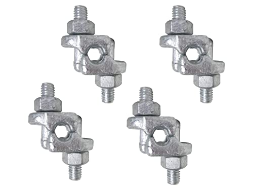 Wire Rope Fist Grip 1/4" Double Clamp Forged Hot Dip Galvanized - Pack of 4 - Rigging Utility Fitting