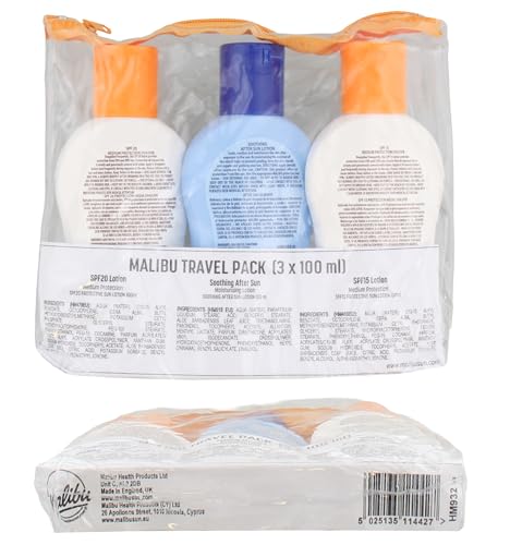 Malibu Sun Travel Essentials With Suncream Protection And Soothing Aftersun Lotion, Water Resistant, Spf 15 And 20, Multipack, 3 X 100Ml - 2