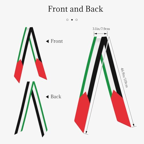 Palestine Palestinian Flag Head Scarf Women'S Fashion Neck Satin Scarfs Lightweight Scarves For Bag Hair Gift Silky Long Thin Headscarf3