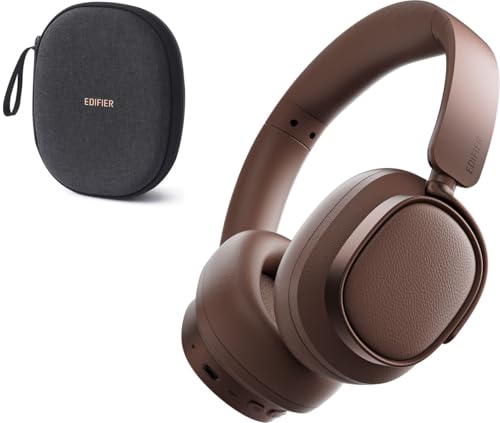 Edifier 【エディファイア】 ES850NB Bluetooth ヘッドホン ノイズキャンセリング LDAC/AAC対応 音質高【全新 ES シリーズ・人気ギフト】 Hi-Res Audio 有線/ワイヤレス両用 空間オーディオ対応｜最大92時間再生 急速充電｜環境音モードワンタッチ切替｜レザーイヤーカッション 折りたたみ式｜専用ヘッドホンケース同梱 ブラウン
