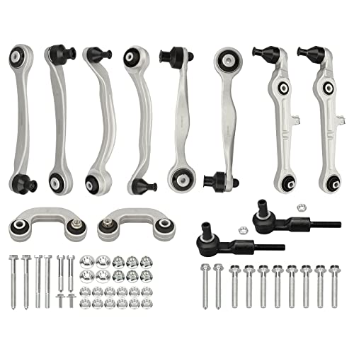 DRIVESTAR 8E0498998S1 Control Arm Kit, for 2000-2008 Audi A4 Audi A4 Quattro, OE-Quality New Front Suspension Bolt Kit, Upper&Lower Control Arms Tie Rod Ends Sway Bar Links