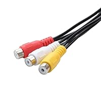 Vista 4 de 3RCA AV Audio Video Splitter Cable 1 en 2 Salida Reproductor de DVD Consola de juegos Proyector de TV externo Monitor Audio Video Adaptador