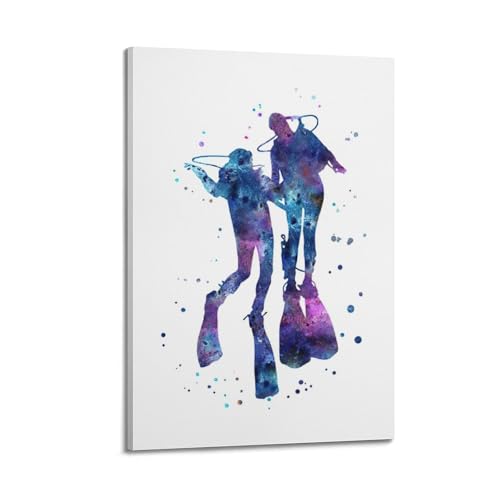 Poster silhouette aquarelle WIZIGM pour un salon moderne