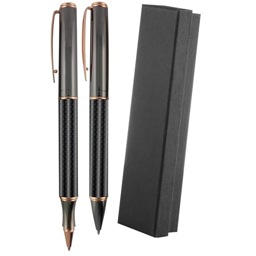 Coffret cadeau roller et stylo à bille en carbone pour célébrer les grands moments