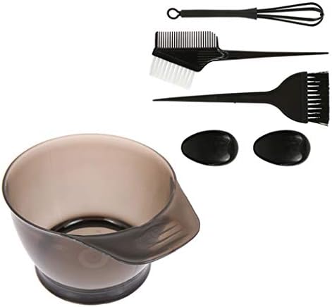 Chinaware Hair Coloring Dyeing Kit,Application Brush,Color Brush Comb,Mixing Bowl,Salon Tint Tool Set 5PCS (Black)
