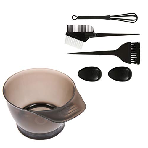 Chinaware Hair Coloring Dyeing Kit,Application Brush,Color Brush Comb,Mixing Bowl,Salon Tint Tool Set 5Pcs (Black) #TOP28