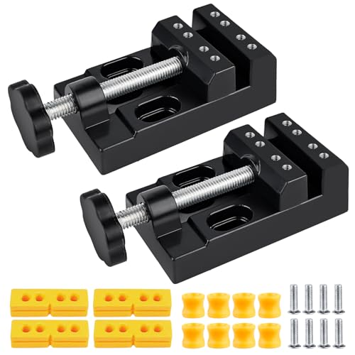 2 Stück Mini Schraubstock, Mini Tischschraubstock 57mm, Bohrmaschine Schraubstock,...