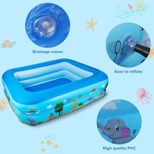 Piscine gonflable enfant 115x83cm rectangulaire pour jeux d'eau extérieurs - 5