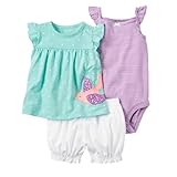 Acuryx Baby Mädchen Sommer Kleidung Babykleidung Set Kurze Ärmel Baumwolle...