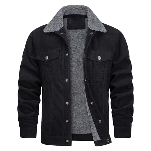 Chaqueta de pana para hombre Duohropke con forro cálido de invierno