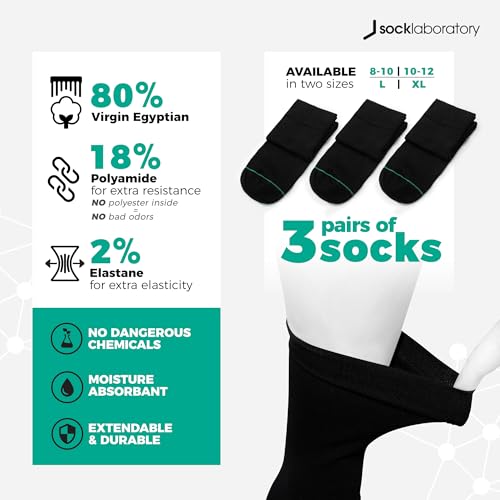 Men's Dress Socks - Egyptian Cotton - Crew (Box of 3)2
