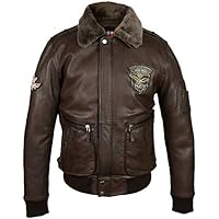 Zerimar Chaqueta Cazadora Hombre Cuero | Cazadora Aviador | Chaqueta Casual para Hombre | Cazadora Elegante Hombre Piel | Chaqueta Vestir Hombre | Color: Marron Talla M