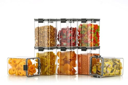 Image of Airtight Container Set for Kitchen I Kitchen Storage Containers Set I Plastic Containers for Storage I Kitchen Organizer I Jars for Kitchen Storage I Plastic Container Set (1100 Ml Set Of 6)