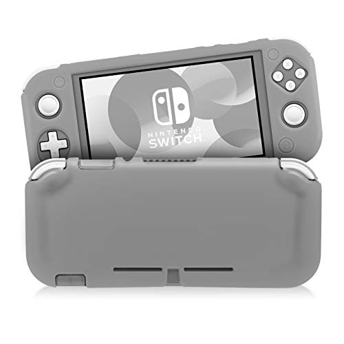 KINGTOP Funda Protectora de Silicona para Nintendo Switch Lite, Diseño Ultradelgado, Duradero, Resistente a los Arañazos, Anticolisión & Antideslizante (Gris)