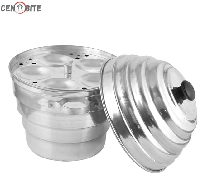 Miniatura 2 de Cenobite Idli Maker Aluminio - (1 olla, 1 tapa, 4 placas Idli, 2 placas Dhokla) - Cocina Idli, la máquina Momos está hecha de aluminio de alta