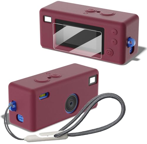 Funda de silicón para cámara Kodak CHARMERA de color rojo miniatura 1