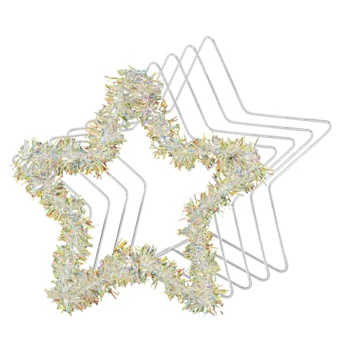 Marco de círculo de estrella de metal-Anillos de guirnalda en forma de estrella de 8 pulgadas (5 paquetes), círculos artesanales Suncatcher para arreglos florales, decoración de bodas, fiestas, vacan
