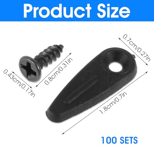 Image of Mabor 100Pcs Picture Frame Backing Clips Black Back Pictures Frame Hardware Backing Clips Metal Turn Button with Screws for Hanging Artwork Decoration