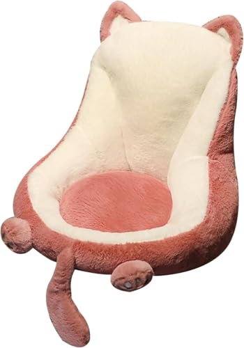Vilomどこでも使える快適クッション 柔らか低反発で腰に優しい50×40cmクッション。オフィスチェア・ソファ・車のシートに簡単設置。軽量で持ち運び便利。体圧を分散し長時間座っても疲れにくい。おしゃれなカラーでインテリアにもマッチ。 (猫-ダークピンク)