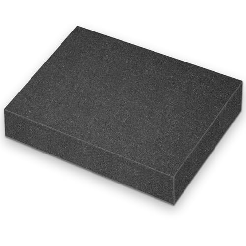 Polyurethane Foam Padding, 1 PCS 16 x 12 x 4 Inch Black Soft Cuttable Packing Foam Inserts for Cases, Furniture, Automotive and Packaging
