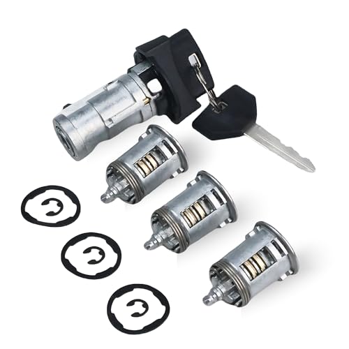 YIZHIHUA Ignition Switch Lock Cylinder & Door Lock Cylinder with 2 Keys Compatible with Jeep Wrangler/Jeep Comanche/Cherokee YJ, Replace# 17250.05 4720929K 924-908 PC-901477 PC-699915 US211L