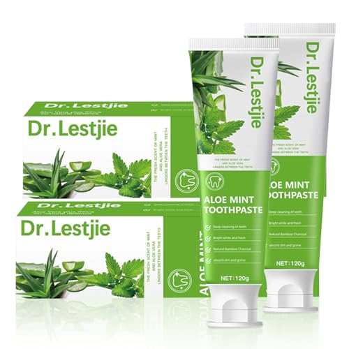Aloe Dentifricio Sbiancante,Dentifricio Tripla Protezione-Respiro Fresco,Equilibra Lgiene Dentale,Gengive Sane,Bright Toothgel-Gusto Menta Delicata,120g*2