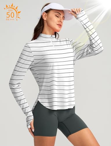 Soothfeel Women'S Upf 50+ Shirts Long Sleeve 1/4 Zip Pullover Uv Sun Protection Golf Shirt Workout Athletic Tops For Women  thumb #2