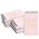 Bride Tribe Spiral Notebooks for Bacherlorette Party (5.2 x 3 in, Pink with Gold Foil, 12 Pack)
