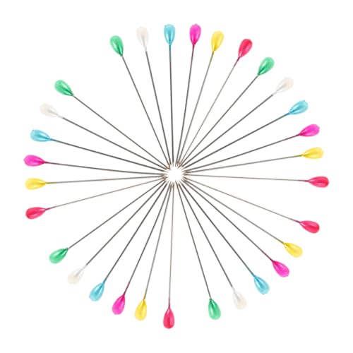 Housoutil DIY Head Pins for Fabric 200pcs Sewing Needles Teardrop Pearl Head Pins for Quilting Dressmaking