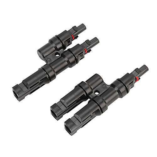 FULARR® 1 Par Profesional Solar Panel Cable Conector, Solar T Branch Conector MMF/FFM, Solar Fotovoltaico Paralelo Conector