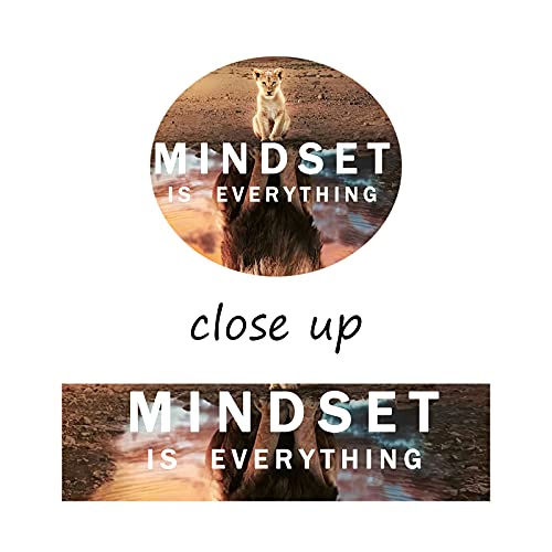 Motivational Canvas Wall Art Inspirational Poster Prints Mindset Is Everything Small Cat Big Lions Picture Cute Animal Painting Framed Artwork For Home Office Decor Ready To Hang [30''W X 40''H] #TOP3