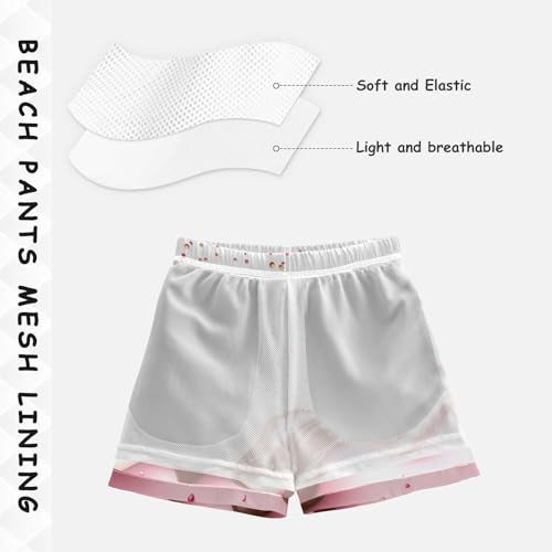 Pigsaly Boys Swim Trunks Pink Chocolate Ice Crean Boys Board Shorts Swimsuit Swimwear Summer Bathing Suit 2T4