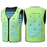 ALMASI Chalecos de enfriamiento por evaporación con inyección de agua de verano, protección solar para trabajadores al aire libre, nuevo aire acondicionado(Green,XX-Large)