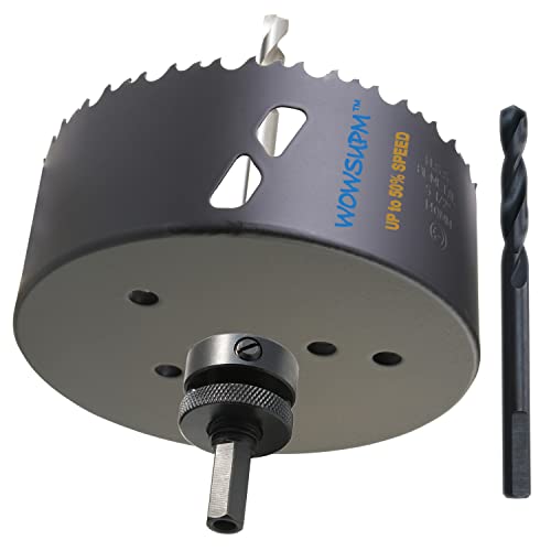 WowSupM 140 mm HSS Bi Metal Hole Saw for Thick Wood Metal, 140mm