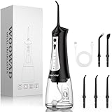 LQIAD Water Picks for Teeth Cleaning and Flossing, Water Flosser Cordless-IPX7 Waterproof, 5 Modes & 6 Tips, 300ML, Portable Water Dental Floss for Teeth, Braces, Gums,Oral -Shower Bathing