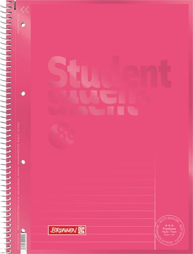 BRUNNEN Collegeblock Premium Student Colour Code | A4, Lineatur 25, 80 Blatt, tulip