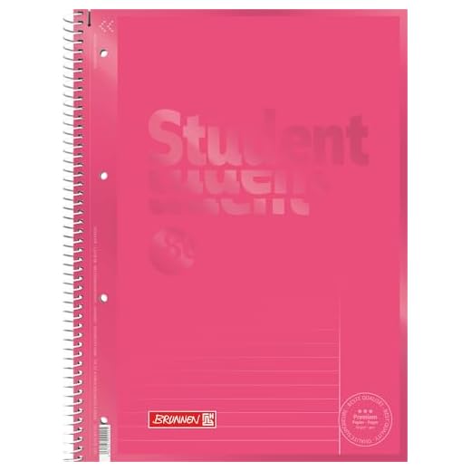BRUNNEN Collegeblock Premium Student Colour Code | A4, Lineatur 25, 80 Blatt, tulip