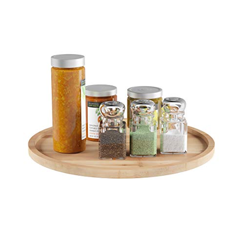 Lavish Home 83-97 Classic Cuisine Lazy Susan – All-Natural Bamboo Round Single Tier