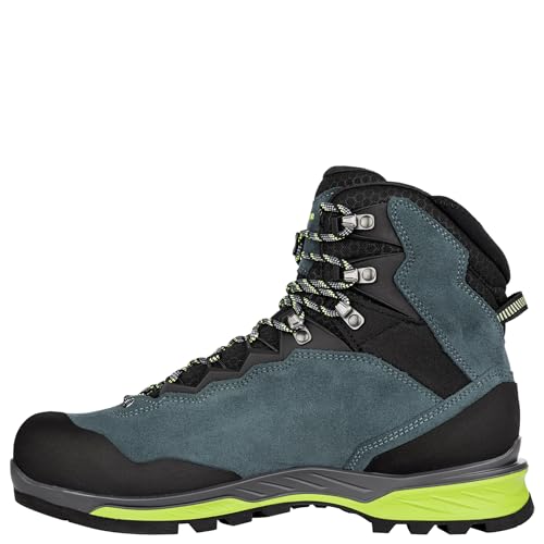 LOWA Mens Cadin II GTX Mid Suede Textile Steel Blue Lime Boots 8 US3