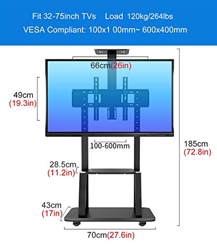 Soporte Móvil de Piso Negro para TV de 32 a 75 Pulgadas miniatura 3