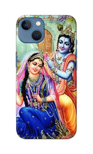 Image of Printed Hard Back Cover Case for Apple iPhone 13 Back Cover (Radha Krishna) -1803