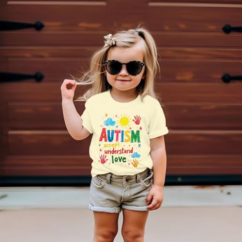 Image of Autism Awareness Shirt Kids Boys Accept Love Understand Tshirt Toddler Autism Shirts Graphic Inspirational Tee Tops