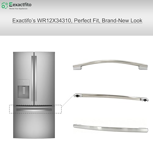 WR12X34310 Freezer Door Handle, Stainless Steel, Compatible with GE Bottom-Freezer Refrigerator, Replaces WR12X34310 OEM Exact Fit by Exactfito - Image 3