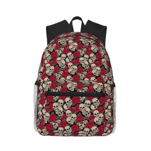 Sac à dos tête de mort stylé pour le lycée, les loisirs et la ville