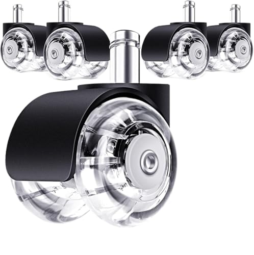 HESHUWEN キャスターホイール 5個 ユニバーサルミュートホイール オフィスチェアキャスター 回転ゴム 安全ローラー 家具ハードウェア 椅子ホイール デスク/オフィスキャスターホイール(11mm)