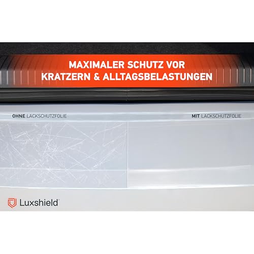 Luxshield Ladekantenschutz Folie für VW Touran 2 (II) 5T I 2015-2025 - Stoßstangenschutz, Kratzschutz, Lackschutzfolie - Transparent
