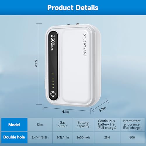 Image of Aquarium Air Pump Rechargeable Aerator for Bait Bucket, Portable Battery Powered Air Pump for Aquarium, Fish Tank Air Pump Bubbler Aerator for Outdoor Fishing